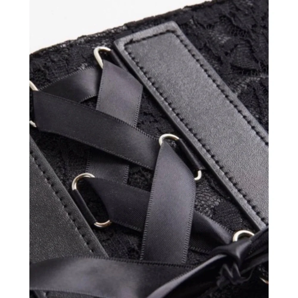 🆕 Black Lace Ribbon Corset Waist Stretch Belt 3 3X 22 24 NWT Torrid New! - Picture 3 of 6
